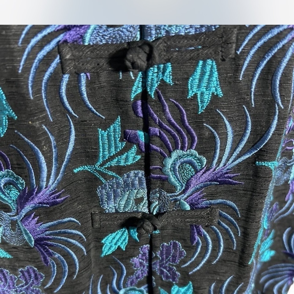 Chico's Black and Blue Floral Blazer - Picture 7 of 9